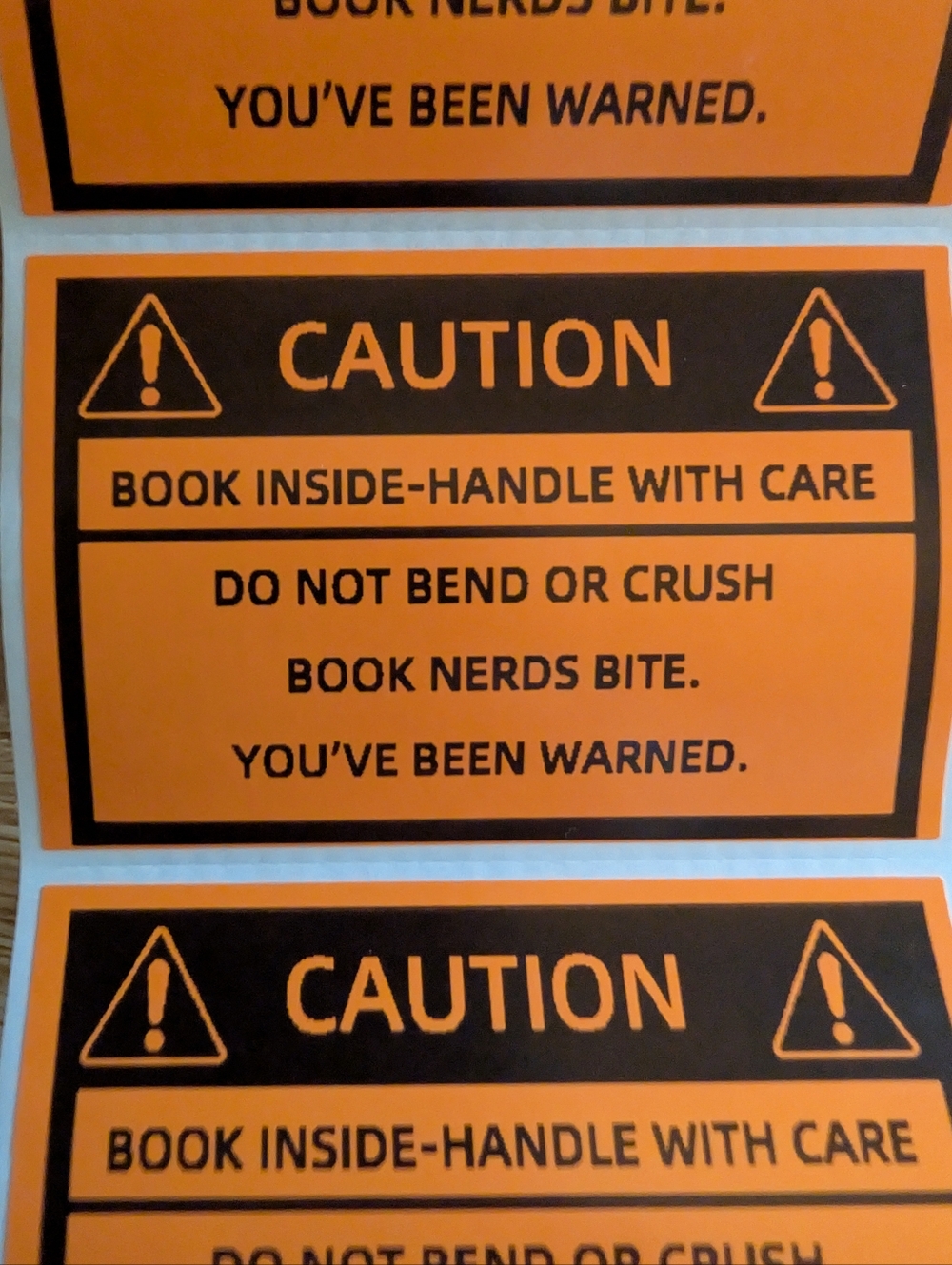 Caution Book Stickers For Packages